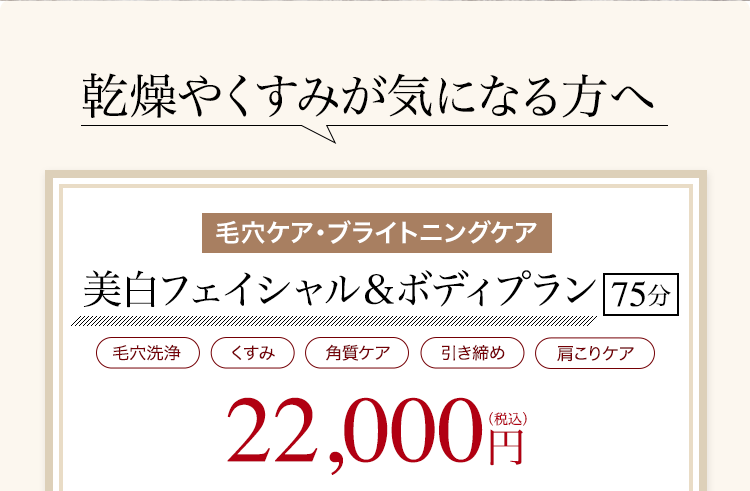 乾燥やくすみが気になる方へ